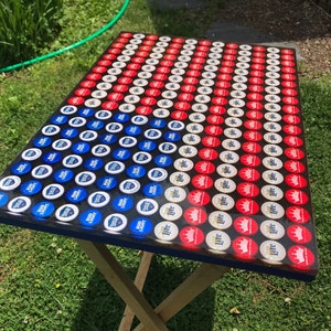 Beer Bottle Cap Art American Flag No Trim Highly Reviewed Smooth Hard