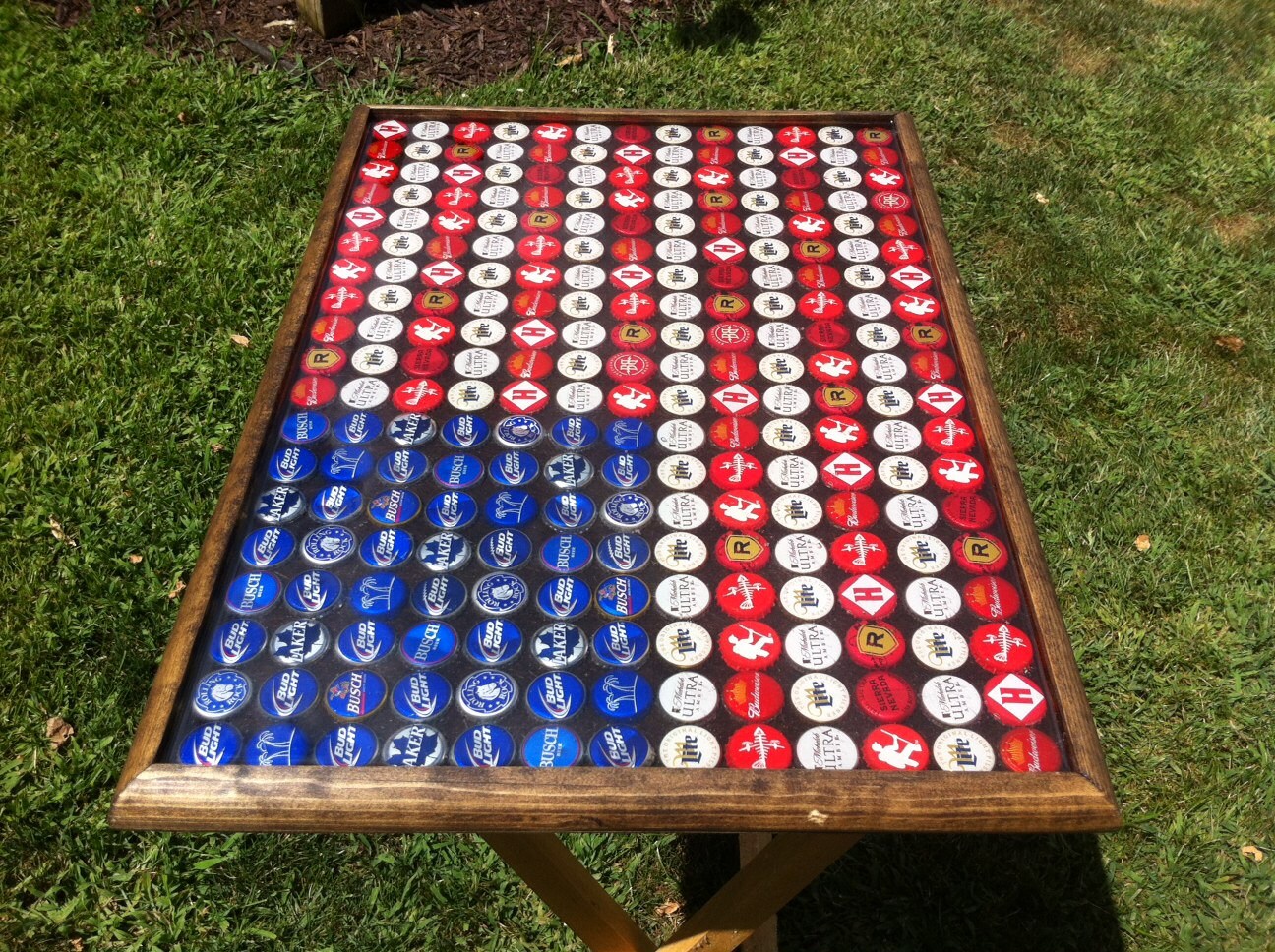 Beer Bottle Cap Art American Flag Stained Background - Etsy