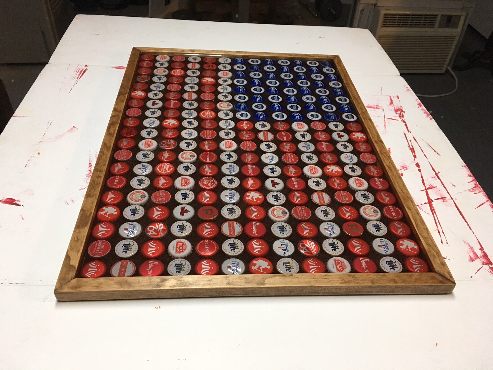 Beer Bottle Cap Art American Flag Stained Background - Etsy