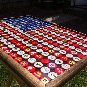 Beer Bottle Cap Art American Flag Stained Background Highly Reviewed