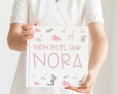 BABYBUCH - personalisiert mit Namen des Babys - Eintragbuch -Babytagebuch - Mein Erstes Jahr -Babys erstes Jahr