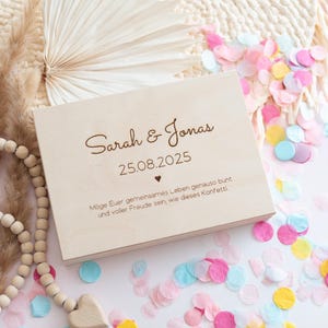 Personalisiertes Geldgeschenk zur Hochzeit - Geschenk zur Hochzeit mit Konfetti - Hochzeitsgeschenk für das Brautpaar