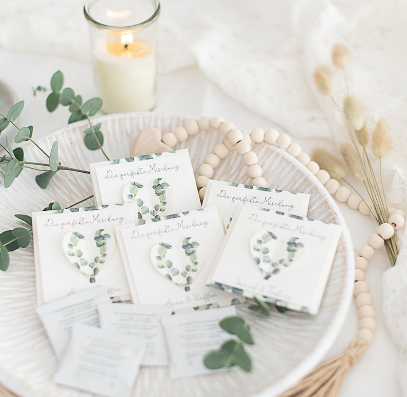 Gastgeschenke mit Blumensamen Eukalyptus zur Hochzeit Bild 0
