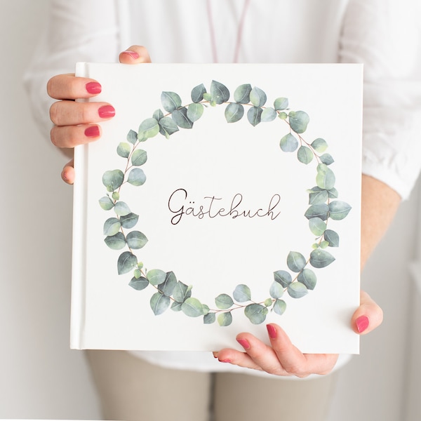 Gästebuch Eukalyptus blanko Seiten zur Hochzeit, Kommunion, Konfirmation, Taufe, Geburtstag