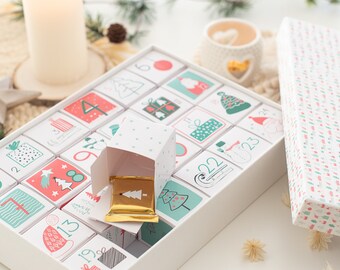 Calendario de Adviento personalizado ideal para bombones o pequeños regalos.