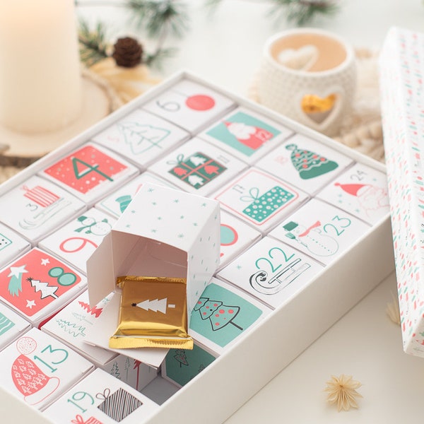 Personalisierter Adventskalender ideal für Pralinen oder kleine Geschenke