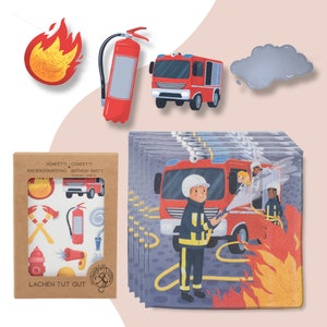 Feuerwehr Geburtstag Deko Set  - Girlande, Konfetti und Servietten
