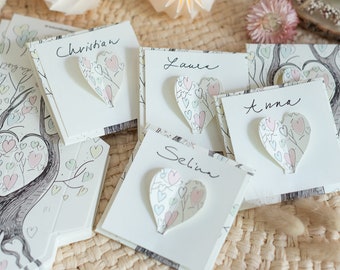 SET geschenken met bloemzaden als naamkaartjes - voor huwelijken, doopfeesten, vormsels, communies en verjaardagen - Liefdesboom