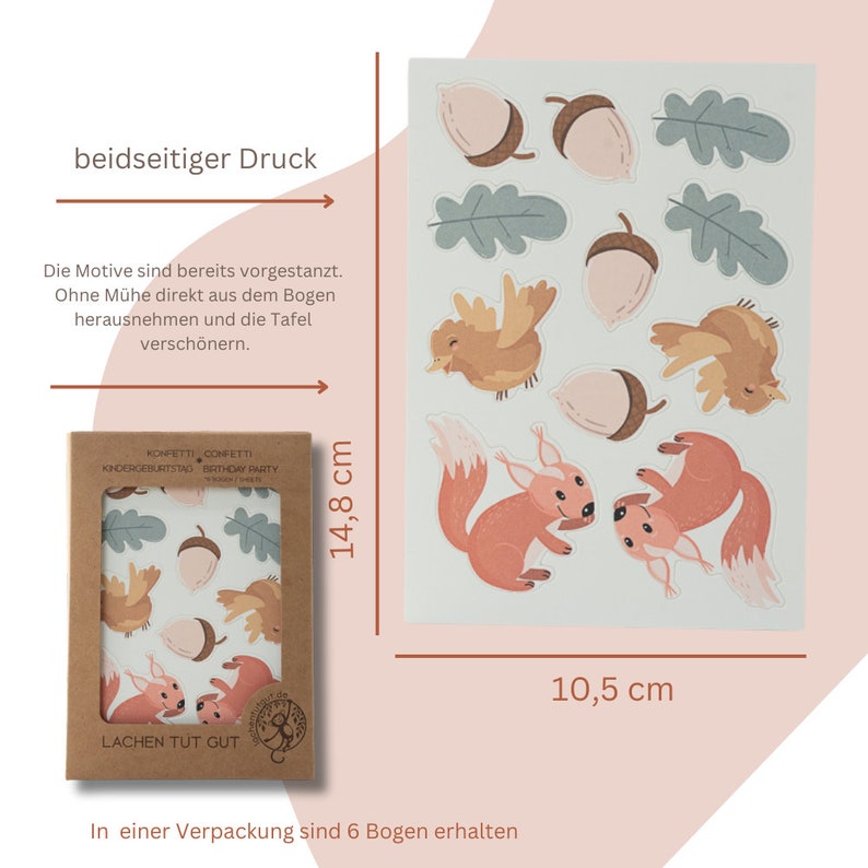 Bosdierendecoratieset servetten, confetti, placemats en banderollen en slinger voor etikettering afbeelding 6