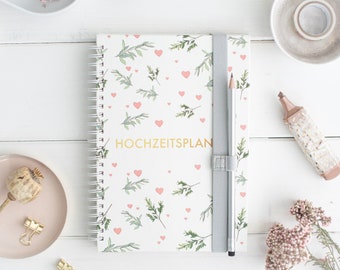 Hochzeitsplaner , Wedding planner  book, Hochzeitskalenderbuch, Motiv Flora, auch als Geschenk zur Verlobung