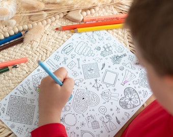 Pack of 20 - Placemats to color in for children at the wedding