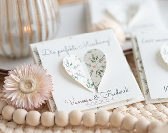 Personalisierte Gastgeschenke zur Hochzeit inkl. Blumensamen, Geschenk für Hochzeitsgäste, Tischdeko für Hochzeit