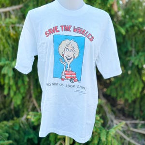 SAVE the WHALES T Shirt/seltenes 1980er Jahre Vintage/sarkastisches T-Shirt