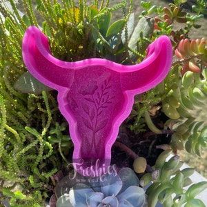 Floral Buffalo Skull Silicone Car Freshie Mold