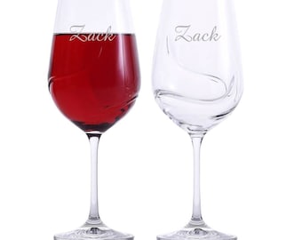 Verres à vin rouge en cristal personnalisés - Design Turbulence, lot de 2