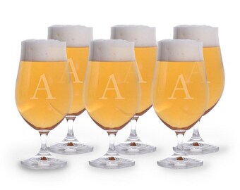 Ensemble cadeau de 6 verres à bière Simmons personnalisés par Crystalize - Livraison gratuite