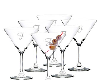 Verres à martini personnalisés en cristal – Cristal tchèque, coffret cadeau 6 pièces