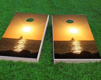 Custom Corn Hole Zig Zag Dock Graphic Cornhole Boards