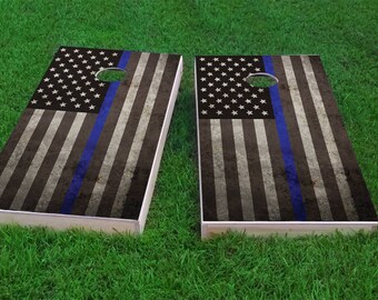 corn hole boards for sale thin blue line america policelivesmatter themed light weight 1x4 regulation size custom cornhole board game set corn hole bag toss boards etsy corn hole boards for sale thin blue line america policelivesmatter themed light weight 1x4 regulation size custom cornhole board game set corn hole bag toss boards etsy
