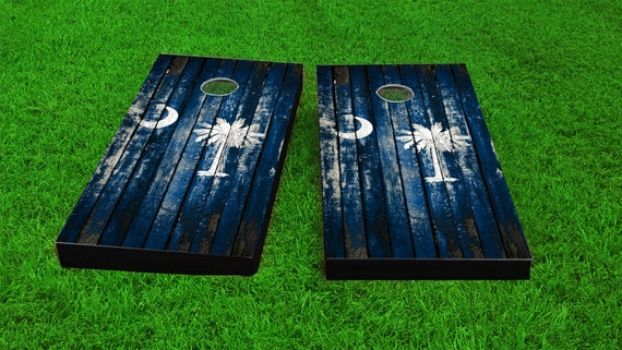 Oregon Themed Worn Distressed Wood Slat State Flag Themed Custom Cornhole Board Game Set