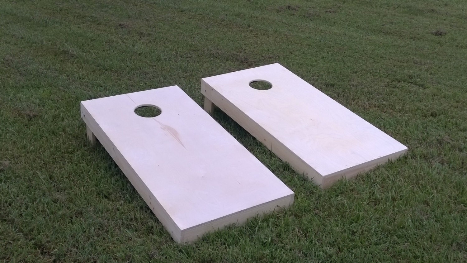 These are our DIY finished cornhole board game sets. 
