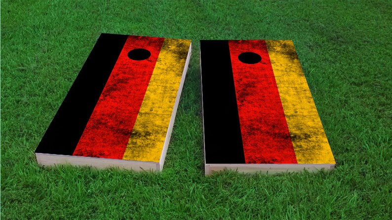 Bag Toss Worn Country Flag Germany 1x4 Regulation Size Custom Cornhole Board Game Set Corn Hole