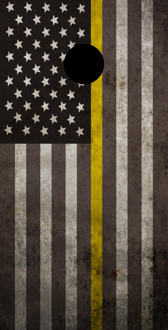 FREE SHIPPING Thin Gold Line Dispatcher Flag Themed | Etsy