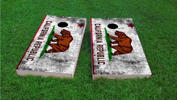Worn American Flag Themed 2x4 Custom Cornhole Board Set w//Bags