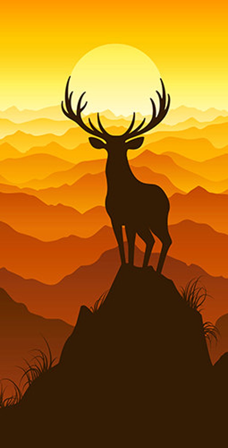 Corn Toss Deer Buck on top of Mountain with sunset 2x4 Custom Cornhole Board Set with bags Custom Corn Hole Bag Toss Bean Bag Toss