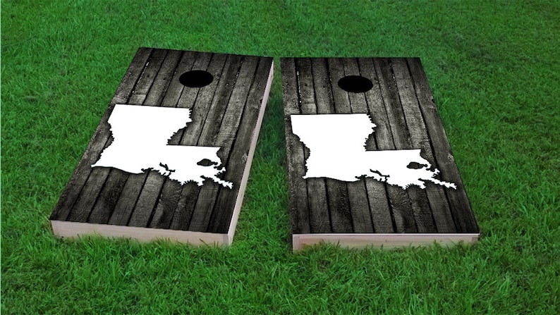 Corn Hole Bag Toss Regulation Size Custom Cornhole Board Game Set Wood Louisiana Themed Light Weight 1x4