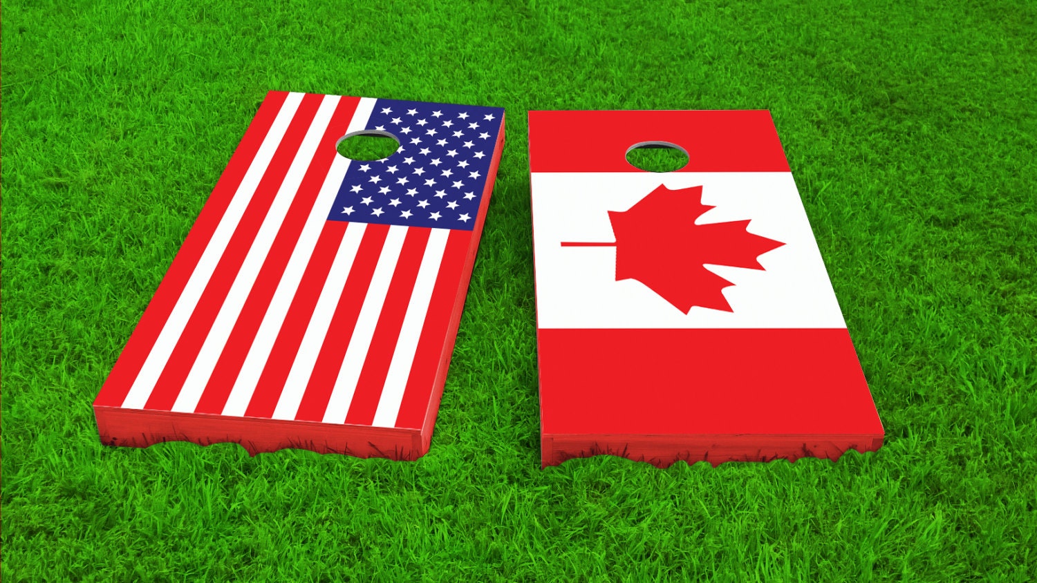 custom cornhole boards with bags Bean bag toss game Canadian Flag