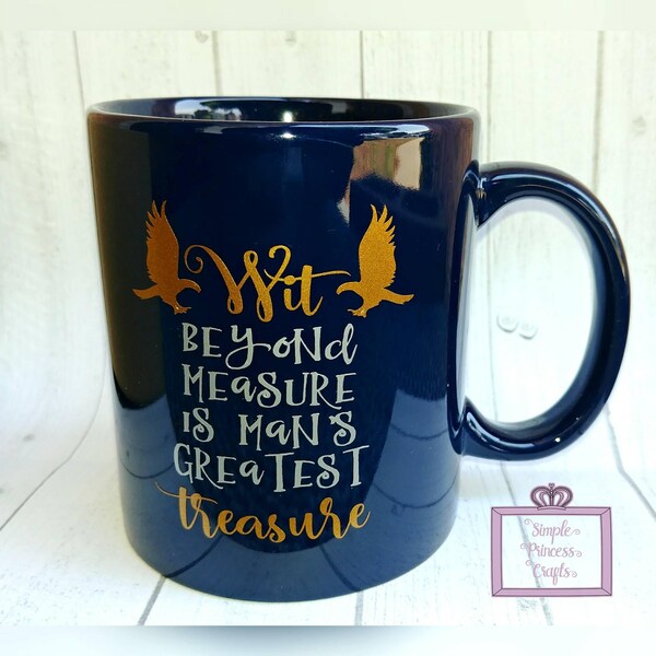 Wit Beyond Measure Ravenclaw inspired mug 11oz navy blue