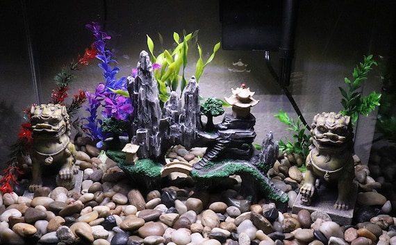 Aquarium Decoration, Fish Resin Coral, Fish Tank Aquarium Ornament, Fish  Tank Landscape Decor, 2 lions set