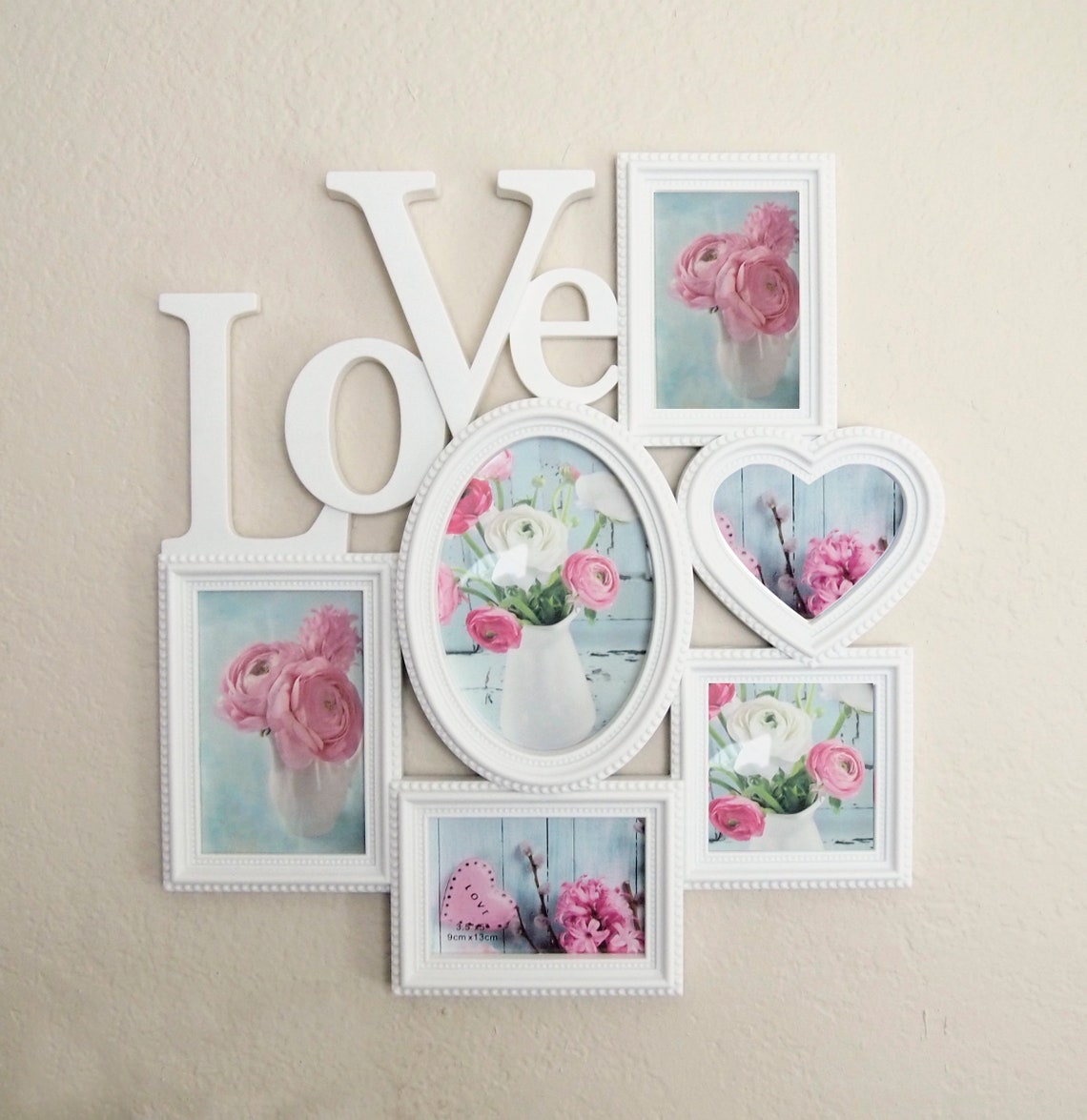 Multi Opening Photo Frame Love White Collage Frame Photo Etsy