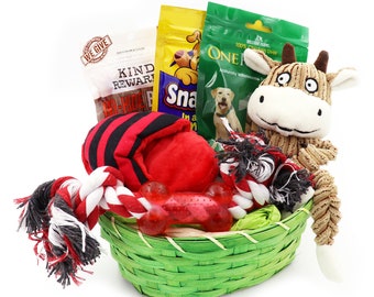 Dog Gift Basket, Dog Gift Set With Treats Crewing Toy Holiday Set