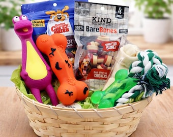 The Ultimate Canine Dog Package for Your Fur Baby with Toys Treats, Dog Gfit Basket, Best Dog Gift Box Basket with Crew Toys Treats Toys