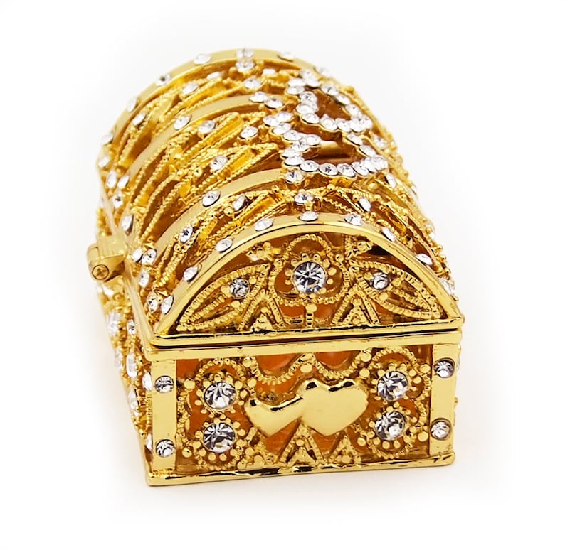 Elegant Gold Treasure Box Wedding Arras Set With 13 Coins Etsy