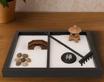 Zen Garden Kit, Desktop Zen Garden, Zen garden bowl, Sand garden, Zen garden kit, desktop meditation garden, Zen for desk, mini Zen garden