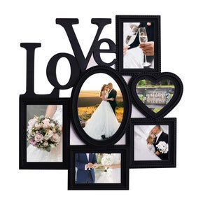 Multi Opening Photo Frame Love White Collage Frame, Photo Frame,  Decorative Wall Hanging Collage Picture Frame , Black