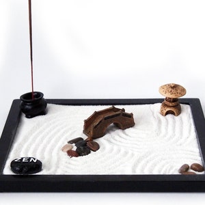 Desktop Zen Garden Kit-DIY- for Desk and Office Accessories Includes Zen Garden Sand, Shogun Opening Scenes, Burner ZG01