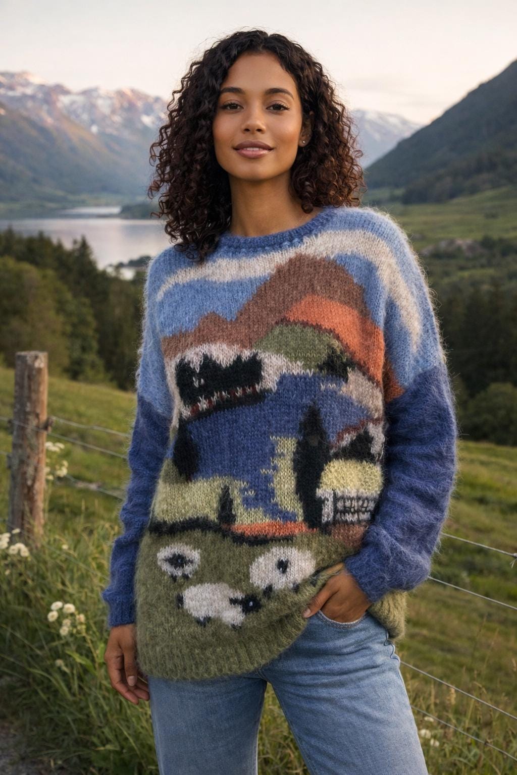 Mohair Landscape Sweater - Etsy