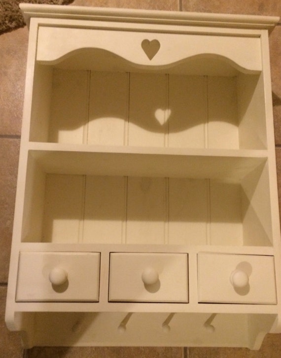 Brand new solid pine handmade wall shelf with 3 drawers and Etsy