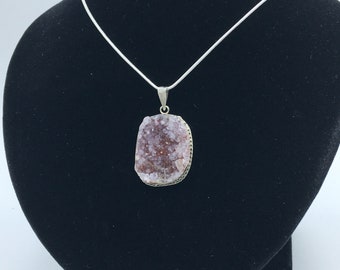 Amethyst Pendant, Natural Purple  Amethyst, Necklace, Sterling Silver 925, Gift for Her
