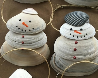 Shell Snowman Ornaments