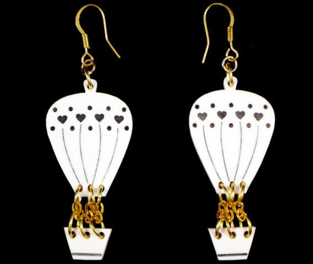 Hot Air Balloon Earrings Hot Air Balloon Jewelry Laser Cut Etsy