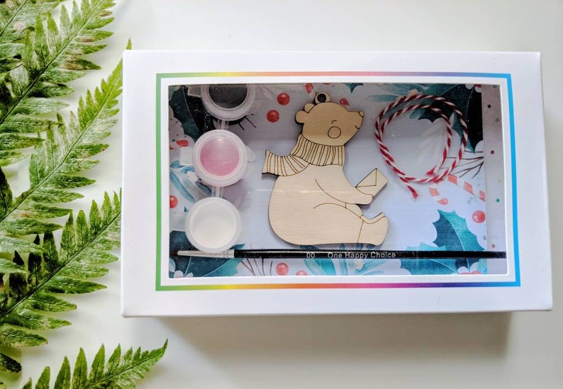 DIY Christmas Kit Bear Ornament painting kit Holiday Craft image 2