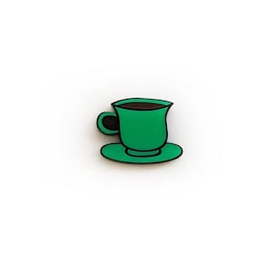 Espresso Brooch, cup of coffee brooch, laser cut brooch, coffee shop brooch, coffee lover brooch, Acrylic pins image 1