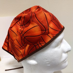 Basketballs Unisex Surgical Scrub Hat for Short