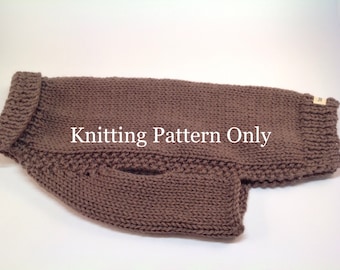 KNITTING PATTERN for a Hand Knitted Dog Sweater Pattern in 12 ply wool - Extra Large Size - Not a ready made item.