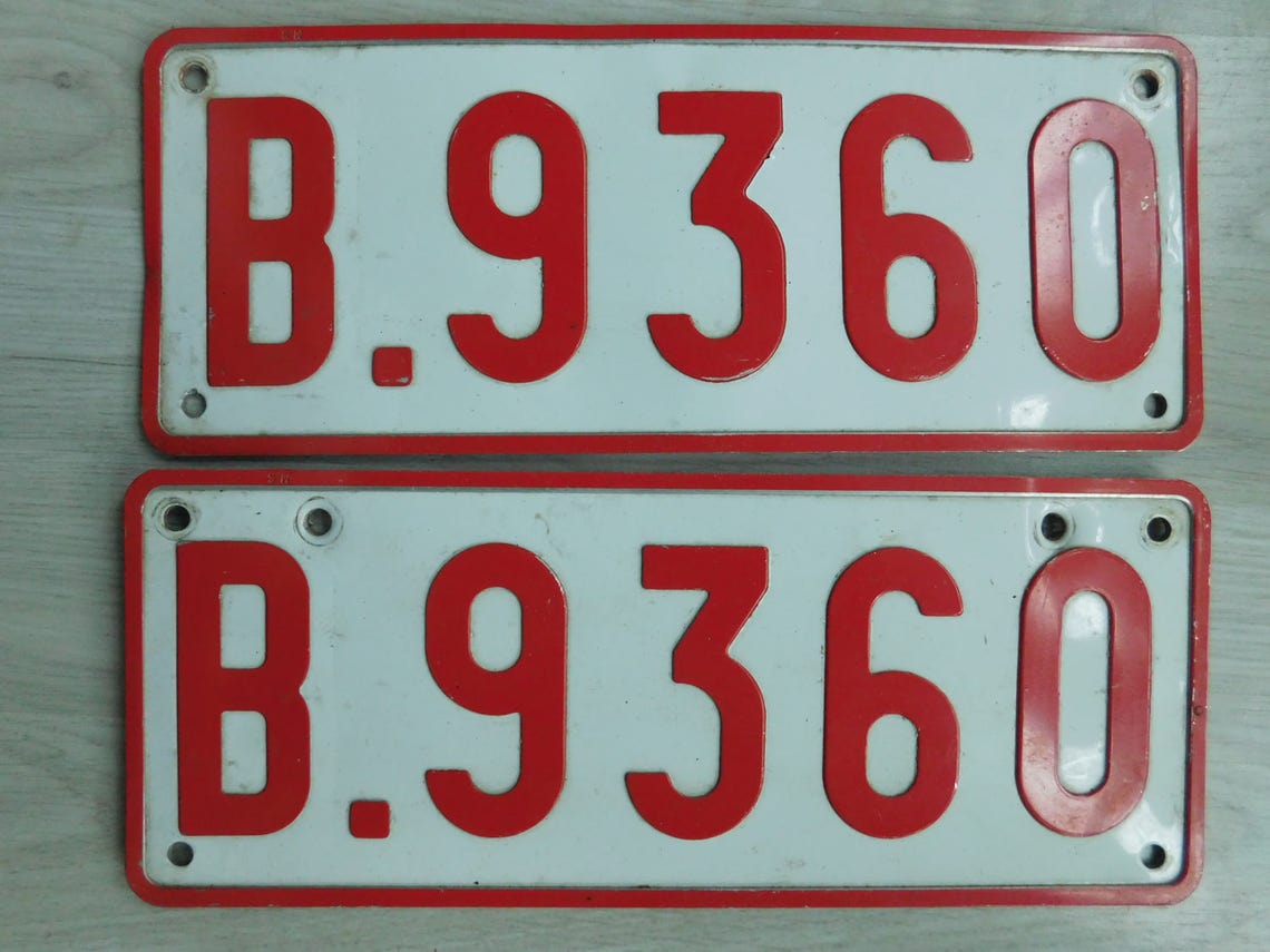 5 Vintage car number plates Matching car licence plates Etsy